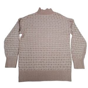 Knox Rose Women’s Size S  Knit Mock‎ Neck Sweater Pink White